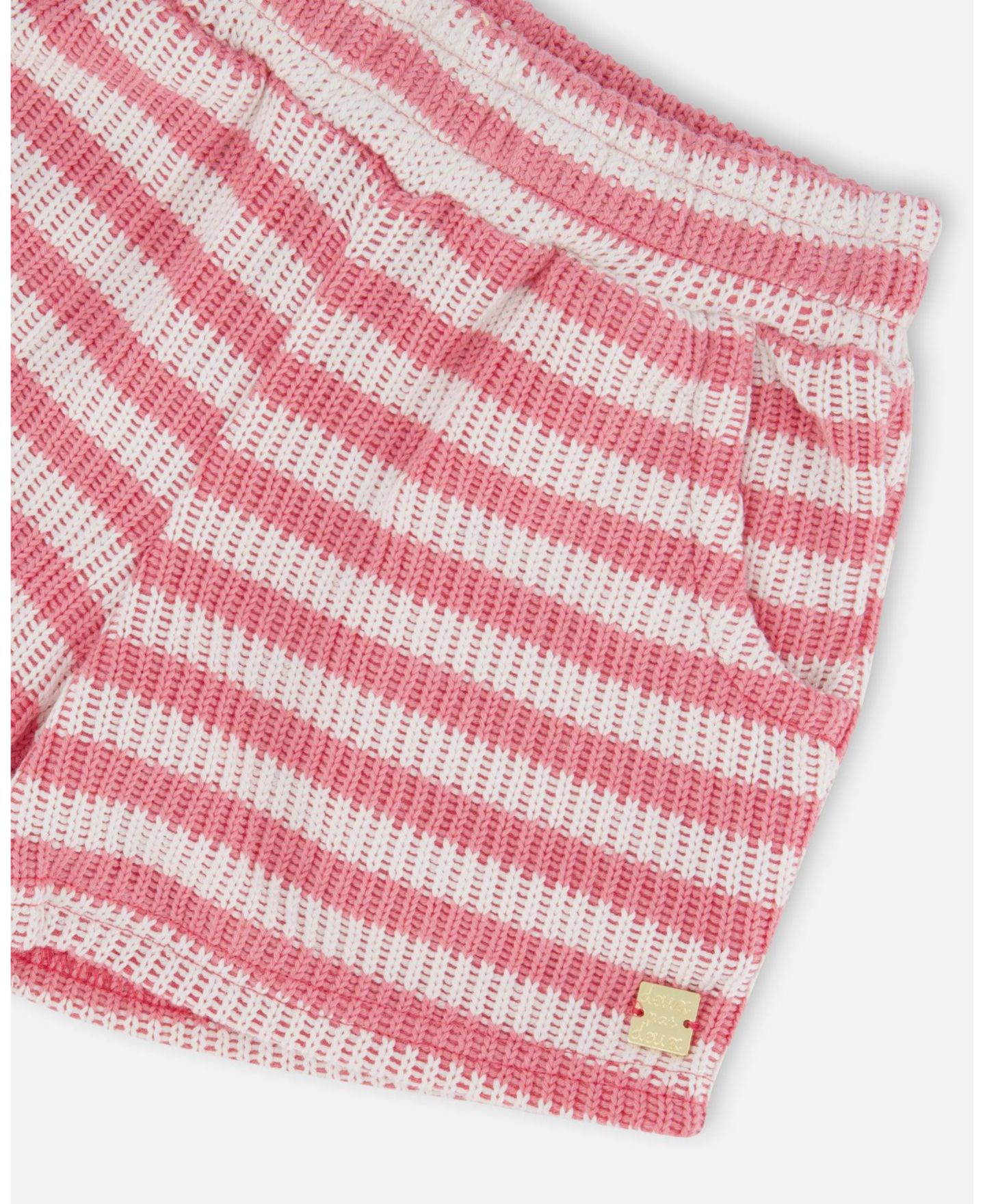 Шорты Deux par Deux Striped для девочек, цвет: Розовый / Белый — фото 4