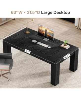 63-Inch Executive Desk, Large Office Computer Desk, Simple Workstation Writing Table Study Table for Home Office