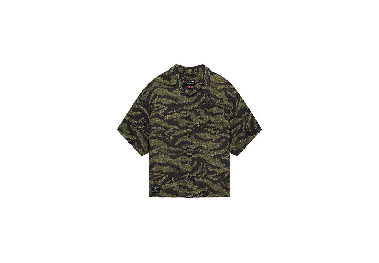 Мужская рубашка Alpha Industries Camo Relaxed Camp, цвет: Камуфляжный — фото 2