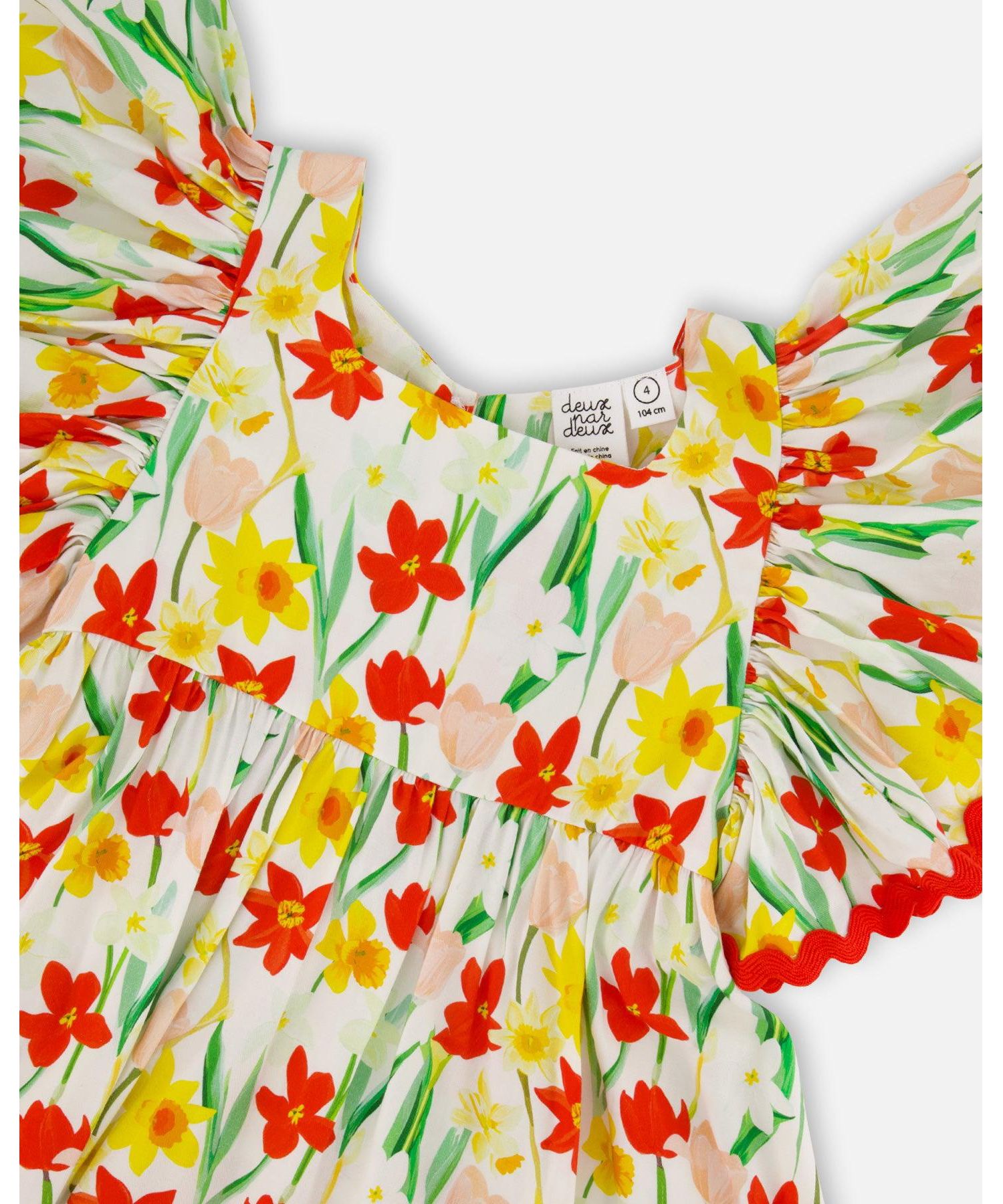 Big Girls Viscose Daffodil Print Dress