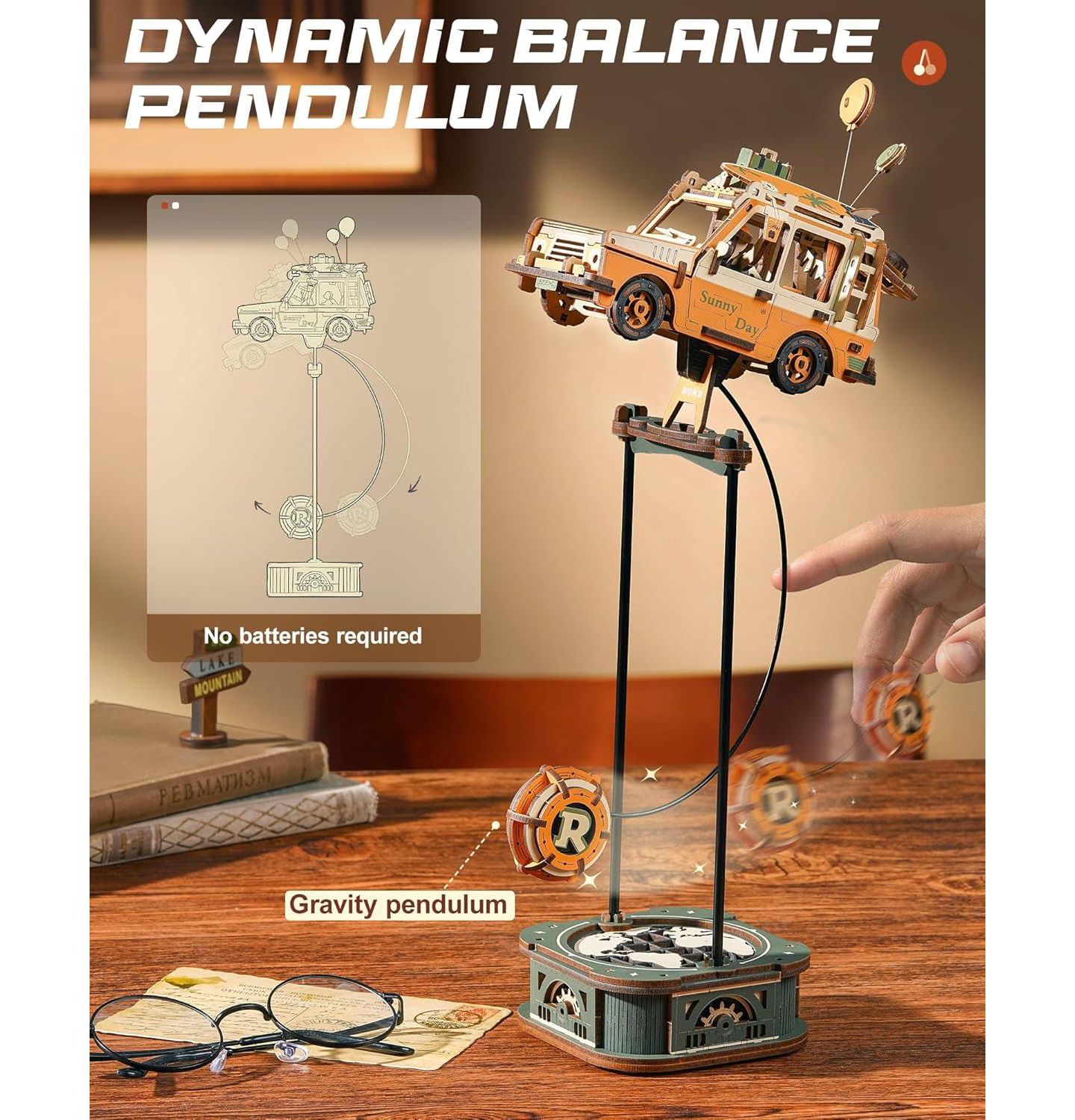 Детские конструкторы Robotime Road Tripper 3D Wooden Pendulum 228-Piece Puzzle, Ages 14+ — фото 2