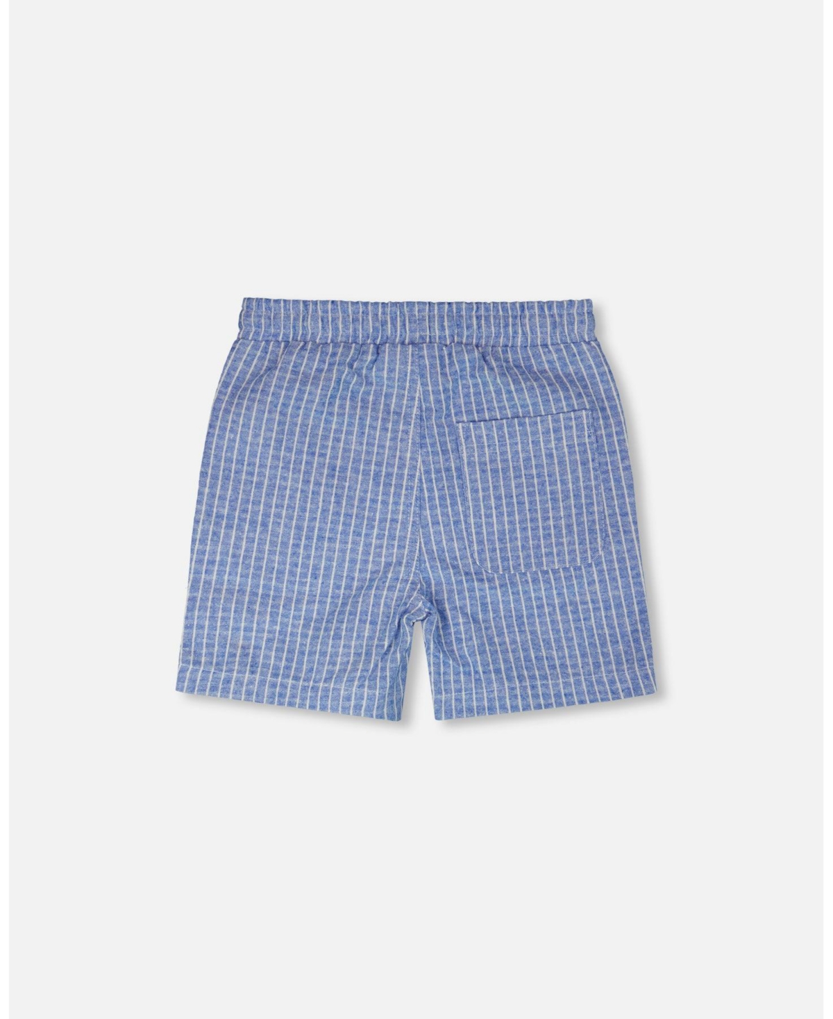 Deux par Toddler Boys Printed Chambray Shorts Blue Denim Stripes