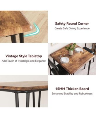 Small Dining Table Set for 2, Small Kitchen Table and Chairs Set of 2, 3Pcs Dining Room Table Set with 2 Upholstered Chairs