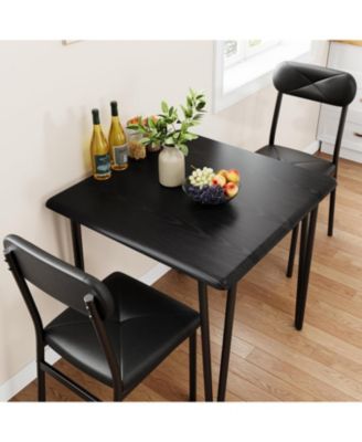 Small Dining Table Set for 2, Small Kitchen Table and Chairs Set of 2, 3Pcs Dining Room Table Set with 2 Upholstered Chairs