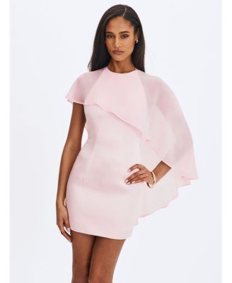 Women's Umeko Tulip Pink Asymmetrical Cape Mini Dress