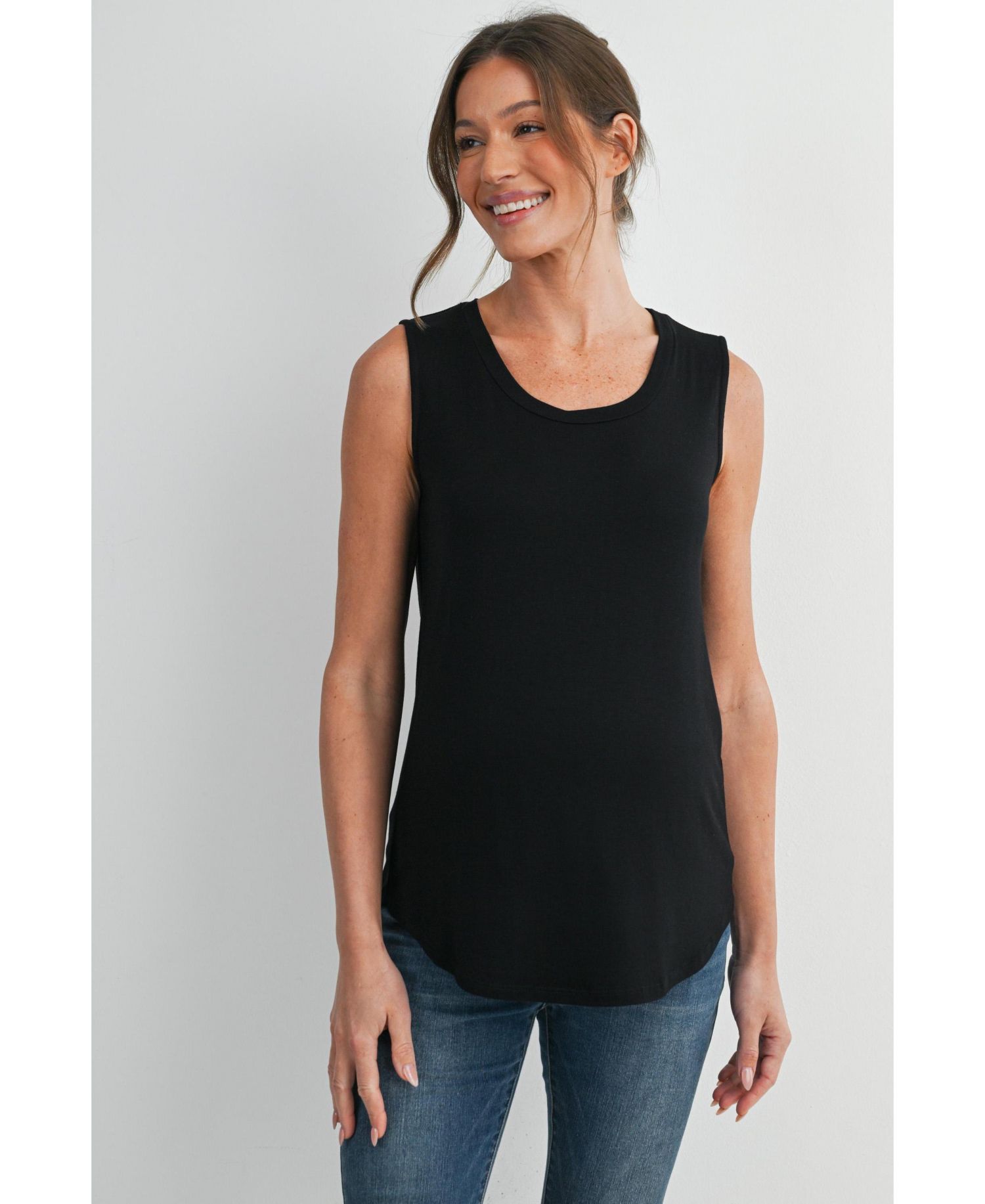 Maternity Nursing Scoop-Neck Sleeveless Tank Top
