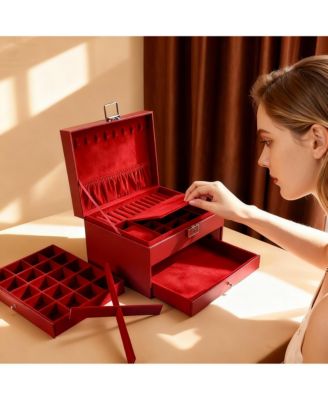 3-Layer Jewelry Organizer with Removable Dividers for Flexible Storage