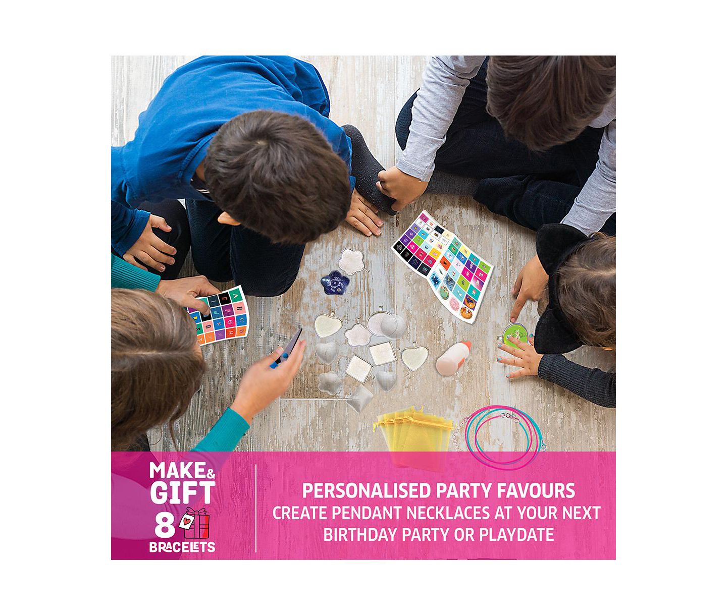 Детские игрушки Chalk & Chuckles Design Your Own Pendant 8-Piece Jewelry Kit, Ages 8+ — фото 3
