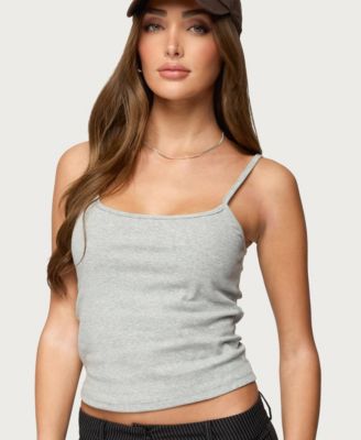 Women's Striped Henley Tank Top