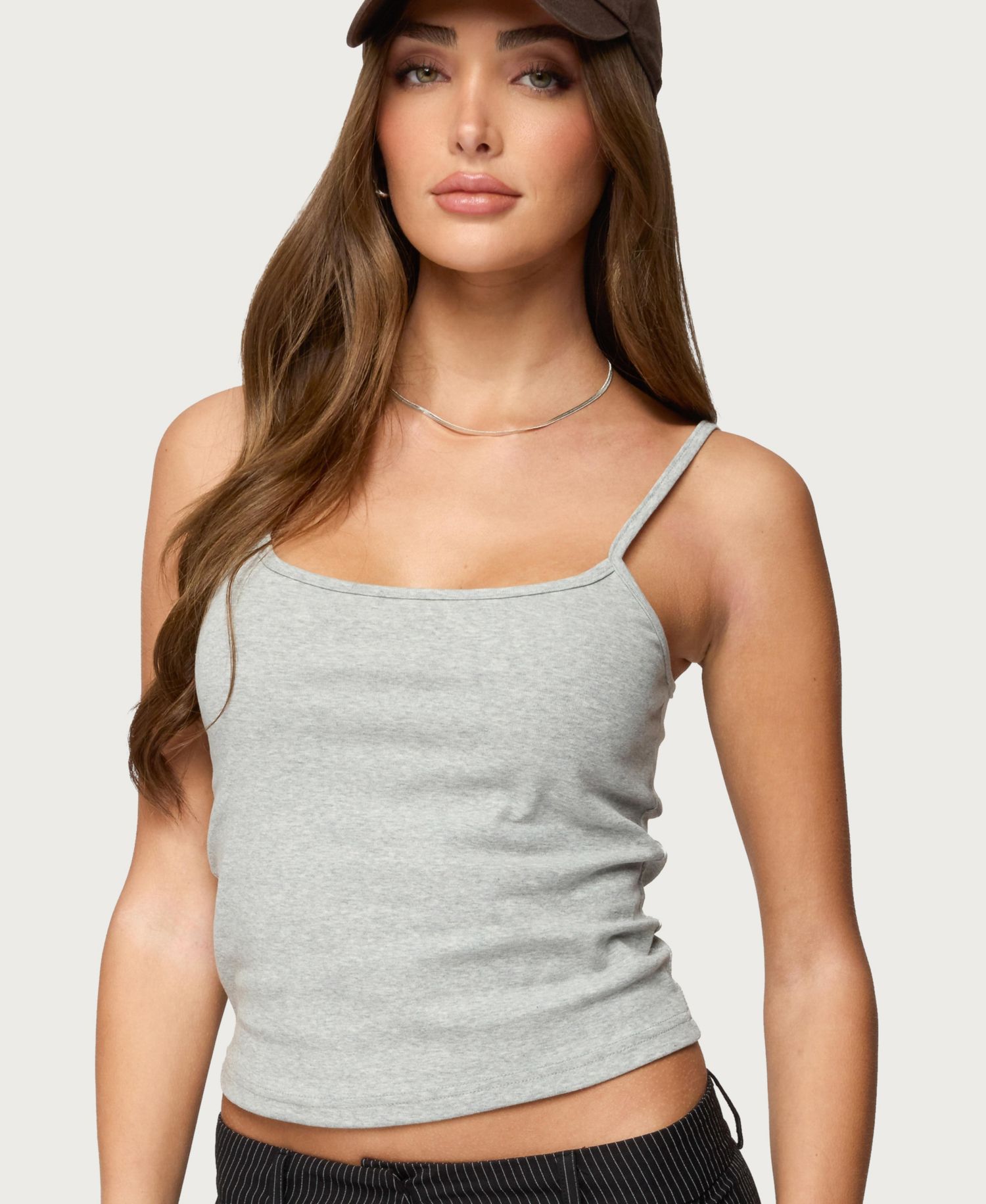 Women's Striped Henley Tank Top