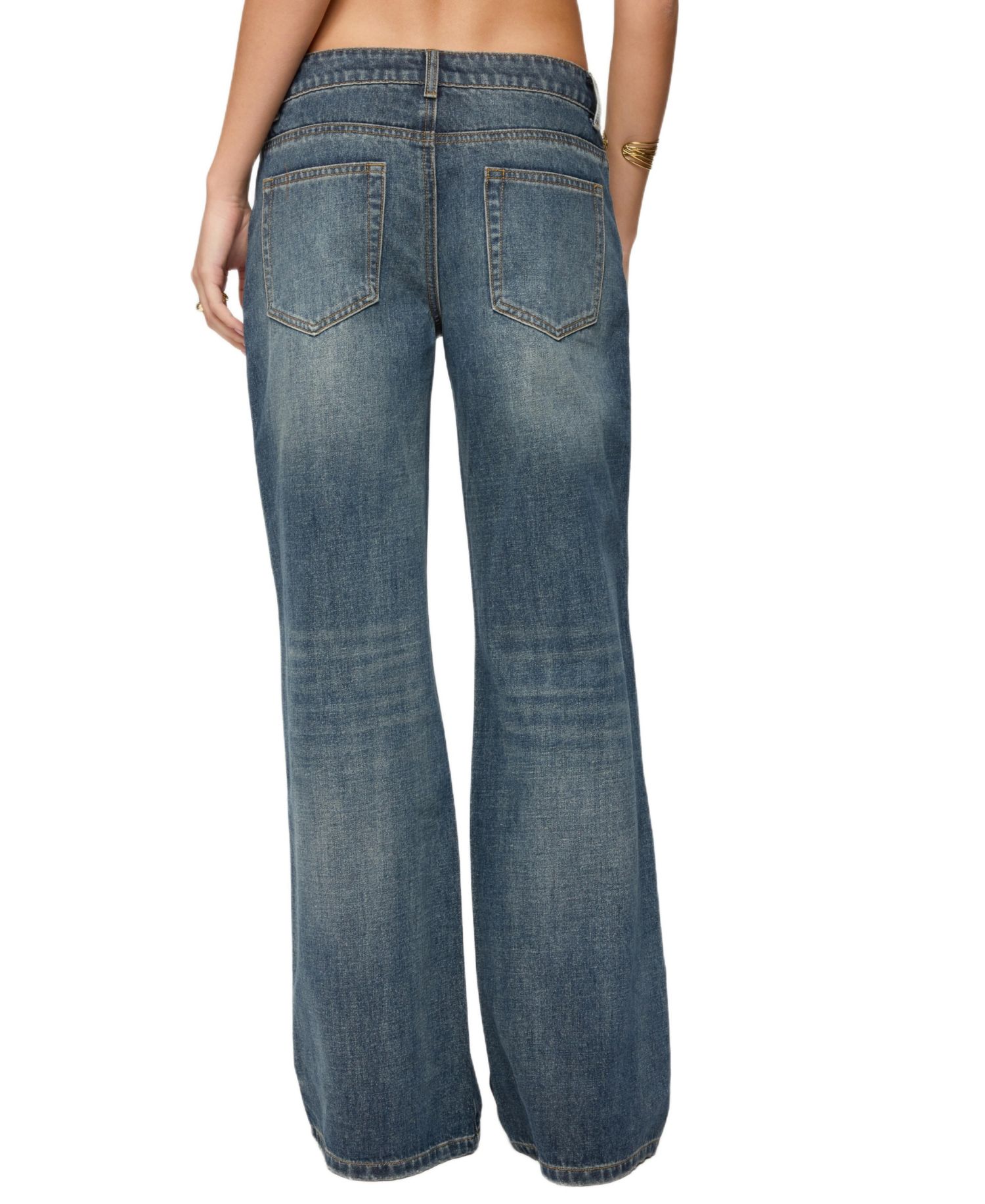 Women's Della Waist Scarf Low Rise Baggy Jeans