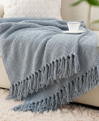 Herringbone Chenille Knit Throw, 50" x 60"