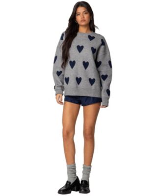 Women's Big Heart Oversized Sweater