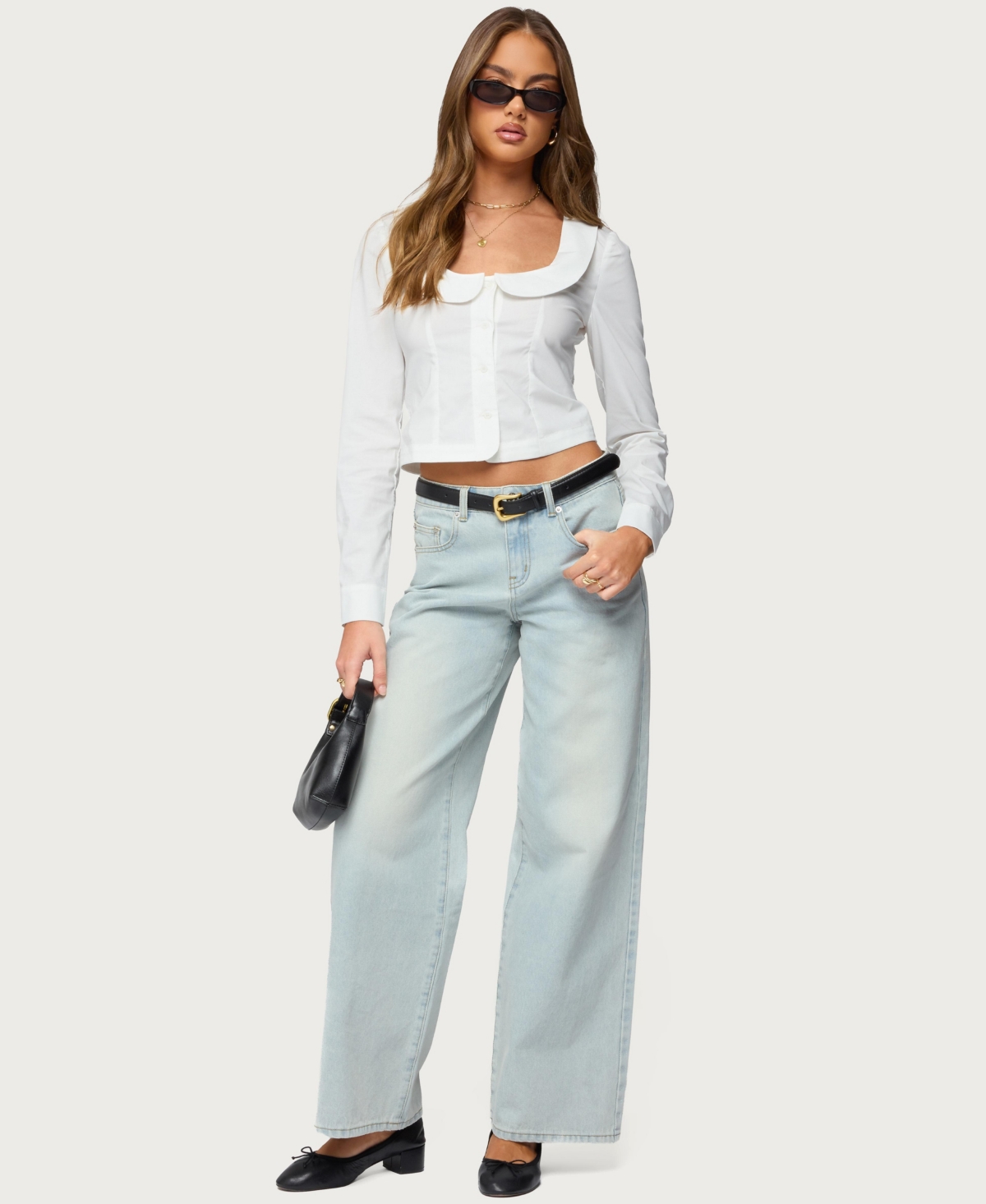 Edikted Women's Scoop Neck Tailored Button Up Shirt