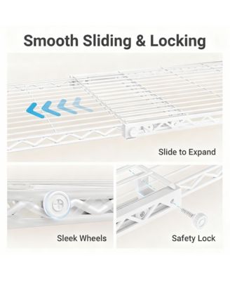 Adjustable Metal Garment Rack with Shelves and Rods for Space Maximization