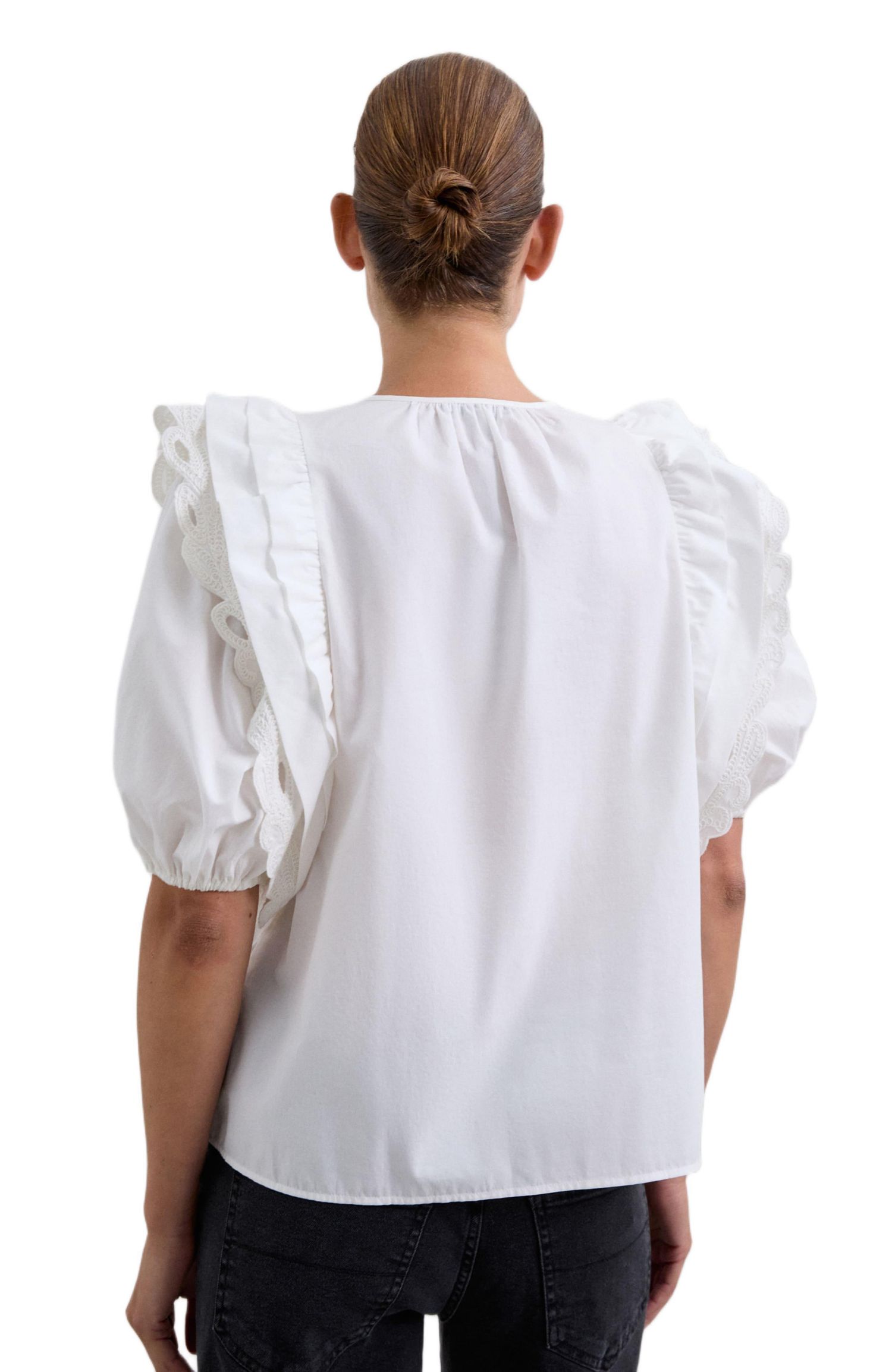 Women's Poplin Puff Top