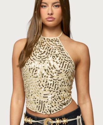 Women's Ilaria Sequin Halter Top