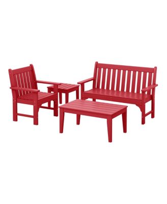 4-Piece HDPE Outdoor Patio Furniture Couch Set