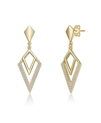 Cubic Zirconia Geometric Drop Earrings