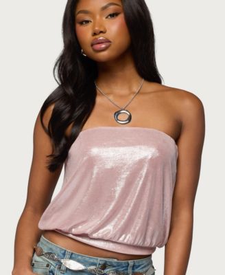 Women's Leira Silky Sparkly Strapless Top