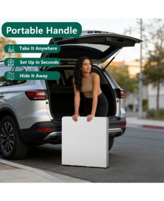 4 Feet Blow Molded Folding Table Heavy Duty Fold in Half Plastic Table with Adjustable Height for Indoor Outdoor Picnic party Table