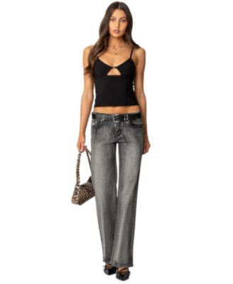 Women's Boot Cut Washed Low Rise Jeans