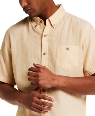 Men's Short-Sleeve Vertical Dobby Striped Shirt