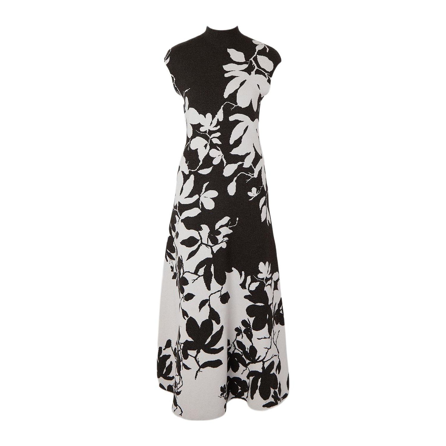 Women's Jacquard Floral Knitted Maxi Dress