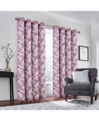 100% Polyester 190 GSM Eloise Reversible Blackout Grommet Curtain Panel 54" x 90" Purple
