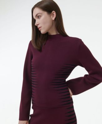 Women's Jacquard Knit Fitted Top