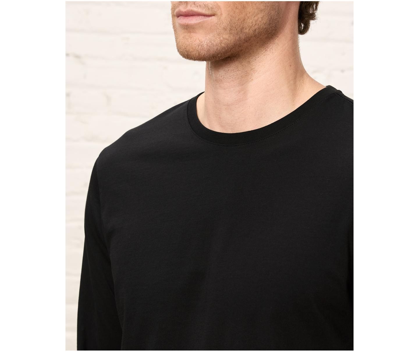 Мужская футболка Pact Organic Cotton Essential Long Sleeve, цвет: Чёрный — фото 3