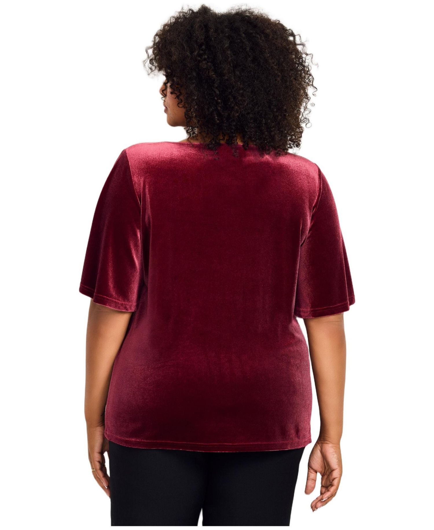 Plus Size Kimono Velour Sleeve Tee
