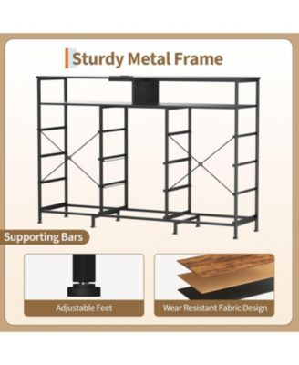 Dresser for Bedroom with 11 Drawers Featuring LED Light and Power Outlet, Fabric Dressers & Chest of Drawers with Open Shelves