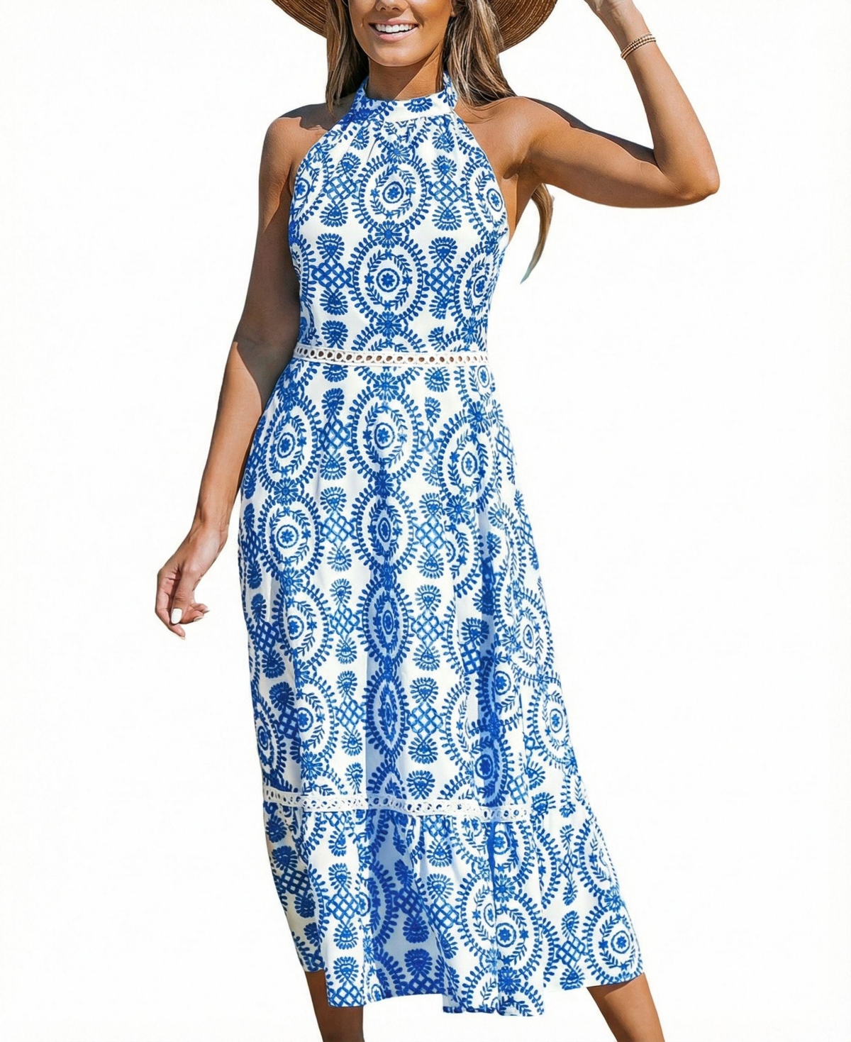 Cupshe Women's Traditional Ornate Maxi Beach Dress