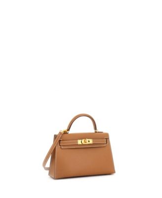 Kelly 20 Handbag Brown Epsom with Gold Hardware