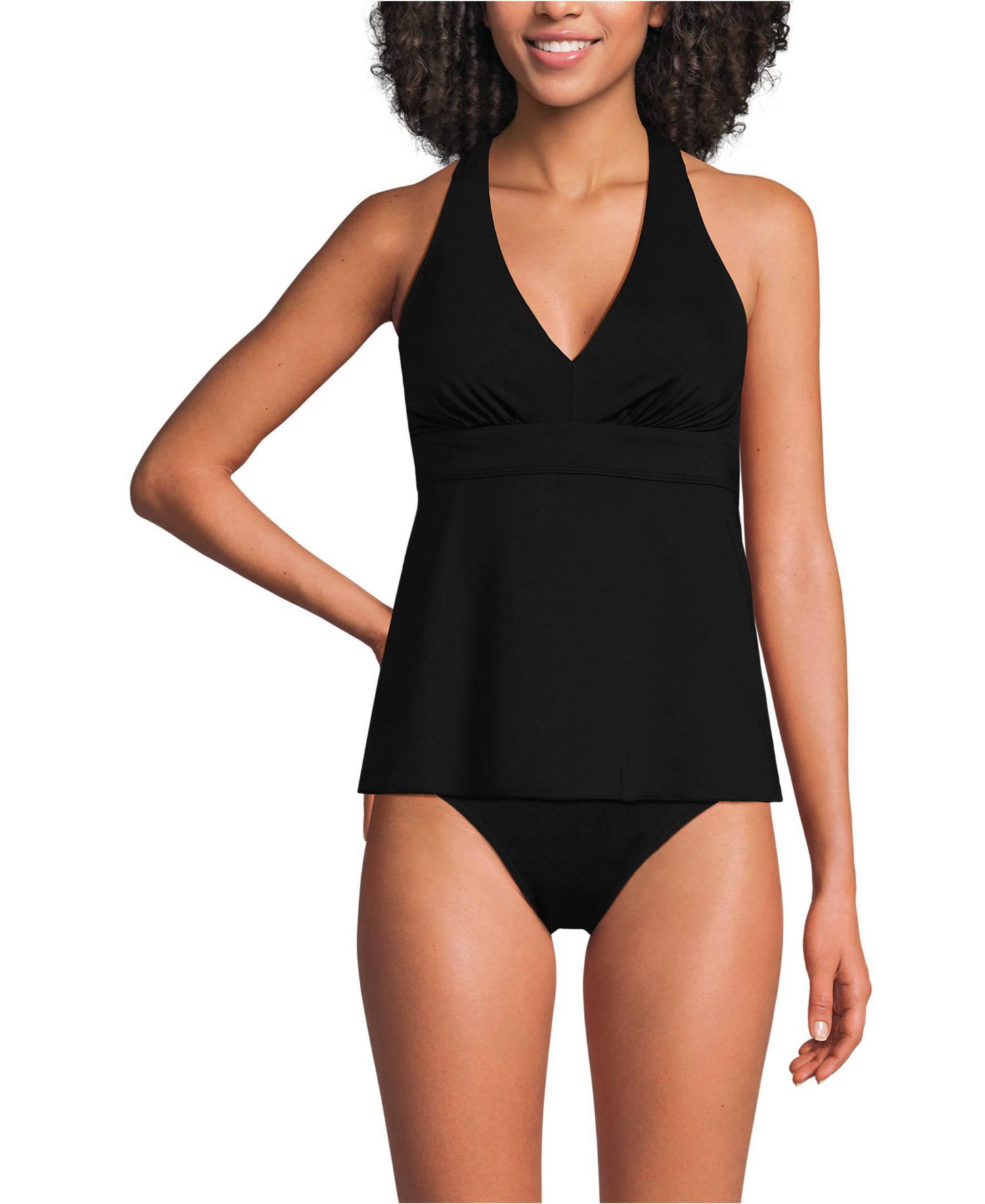 Women's V-neck Racerback Flutter Tankini