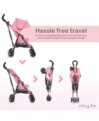 Toddler Rover Stroller: Lightweight, compact travel umbrella stroller. One-hand fold, lockable rear wheels, adjustable canopy, & 3-point harness.