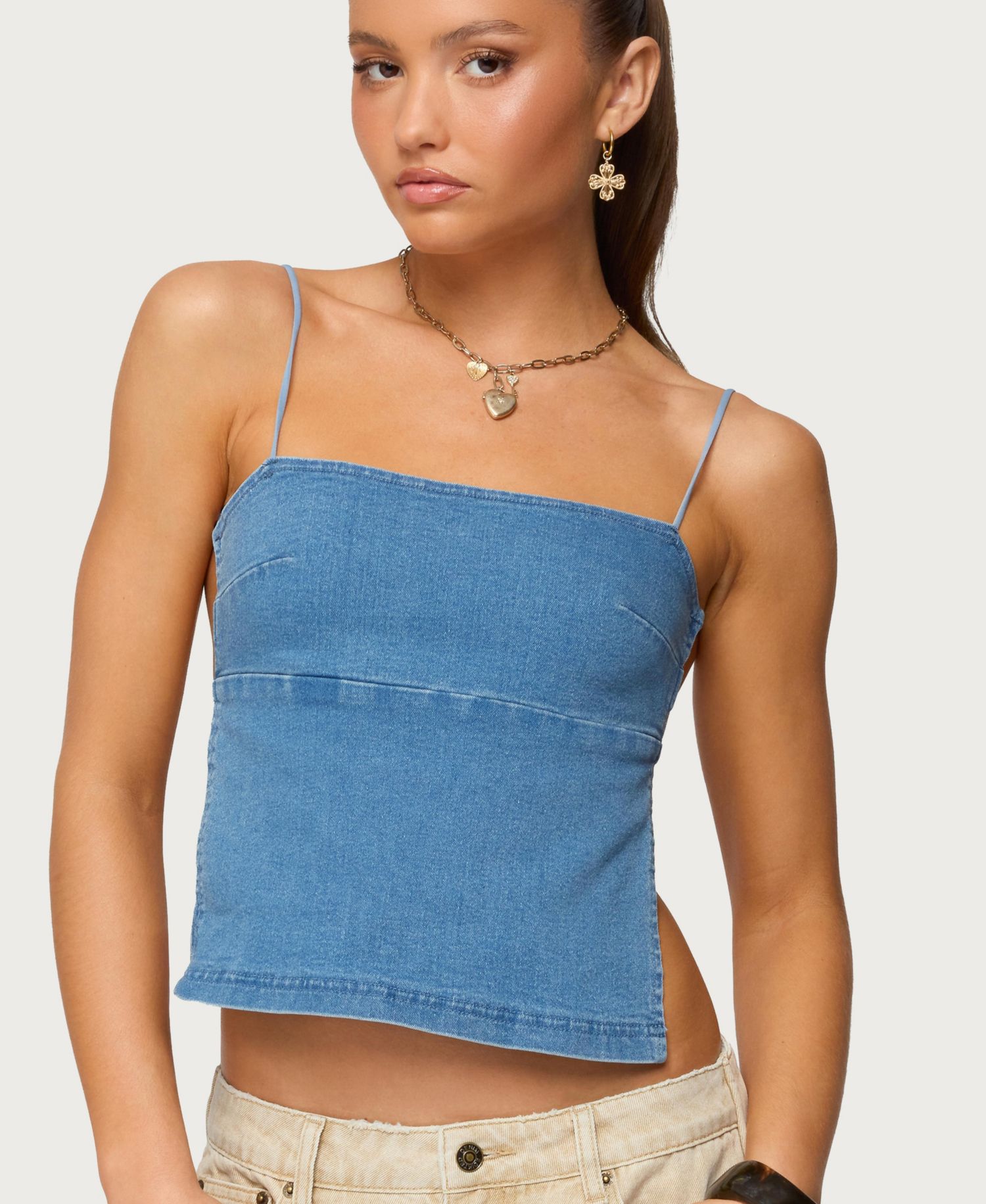 Women's Conley Backless Denim Top
