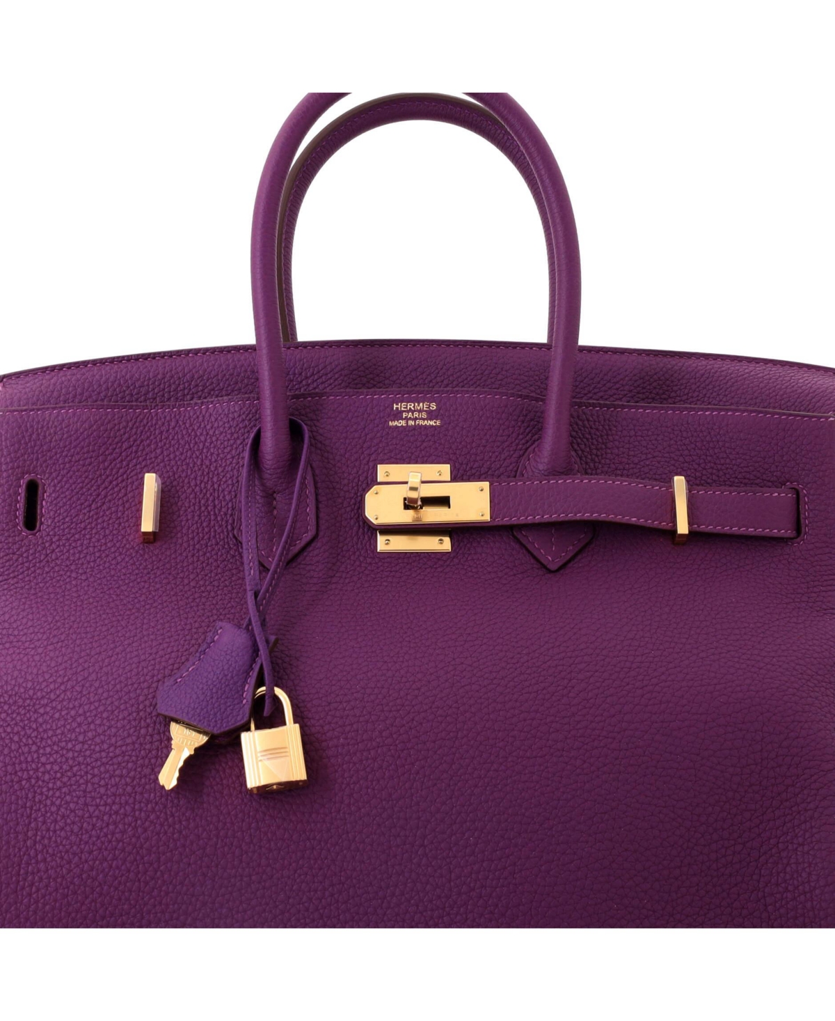 Pre-Owned HERMES Birkin 35 Handbag Purple Togo with Gold Hardware