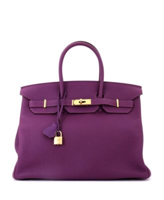 Birkin 35 Handbag Purple Togo with Gold Hardware