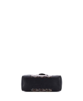 Mini Saigon Top Handle Bag Coated Canvas with Leather