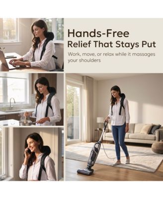 Wave Heated Neck & Back Massager with Heat, Cordless and Hands-Free