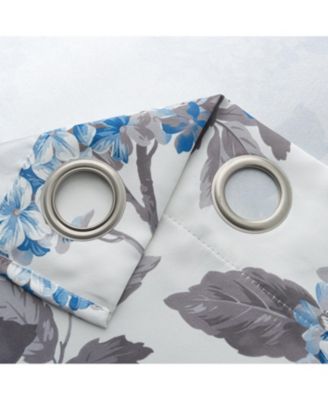 100% Polyester 200 GSM Hydrangea Printed Blackout Grommet Curtain Panel 54" x 84"