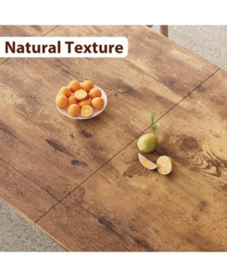 Industrial Long Dining Table for 6–8 People, 78.7 Inch Wooden Kitchen Table with Sturdy Metal Frame