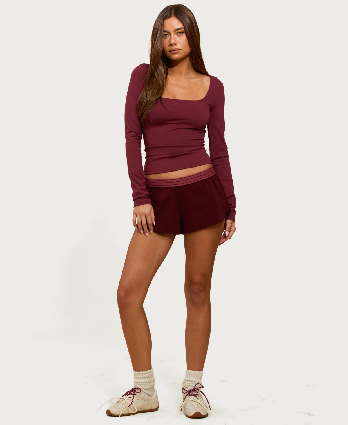 Edikted Women's Hayden Square Neck Long Sleeve Top