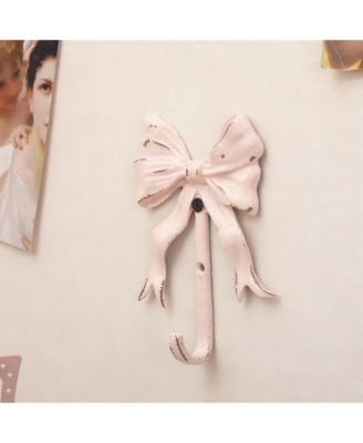 Vintage Bow Wall Hooks - Pack of 2 | Sturdy Metal Hooks for Hanging Clothes and Bags