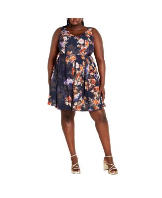 Women's Plus Size Hydrangea Print Dress