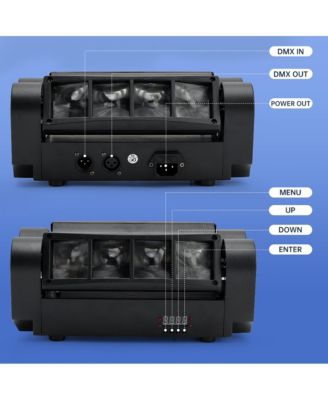 80W RGBW Moving Head Stage Light with Dual Independent Tilting Sides for Split-Beam 3D Effects