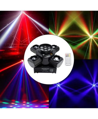 80W Stage Light with RGB, Gold & Laser Effects, DMX512/Auto Modes for Club & Party