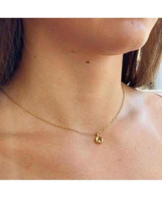 Mini Halo Round Pendant Necklace in 14k Gold Finish